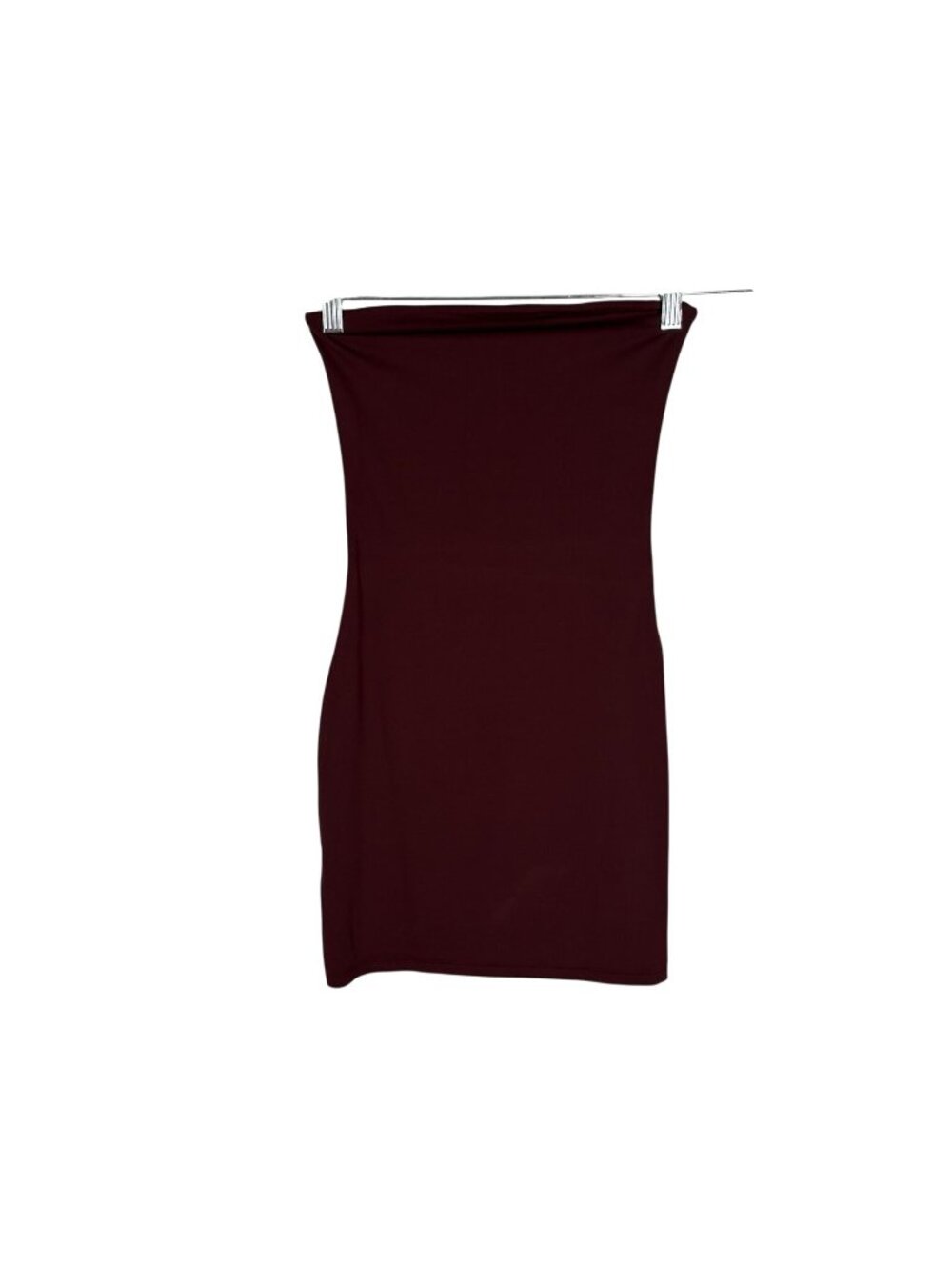 Aritzia Sz S Burgundy Strapless Original Contour Enrapture Mini Tube Dress NWOT - Picture 2 of 8